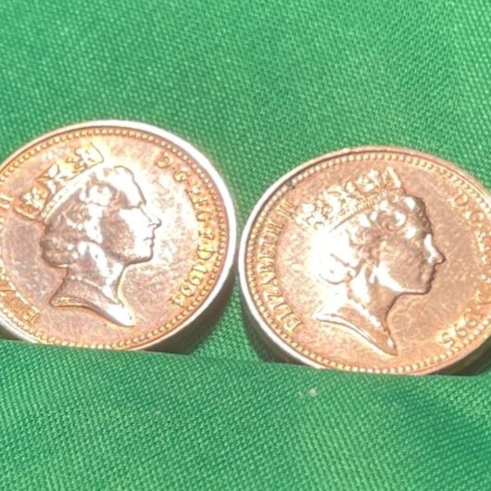 Uk Rare 1991/94/95  One Penny Queen Elizabeth 3 Coin Lot-Beautiful